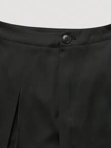SHEIN Unity 高腰防走光百褶百搭迷你裙 - 黑色 - 查看 5