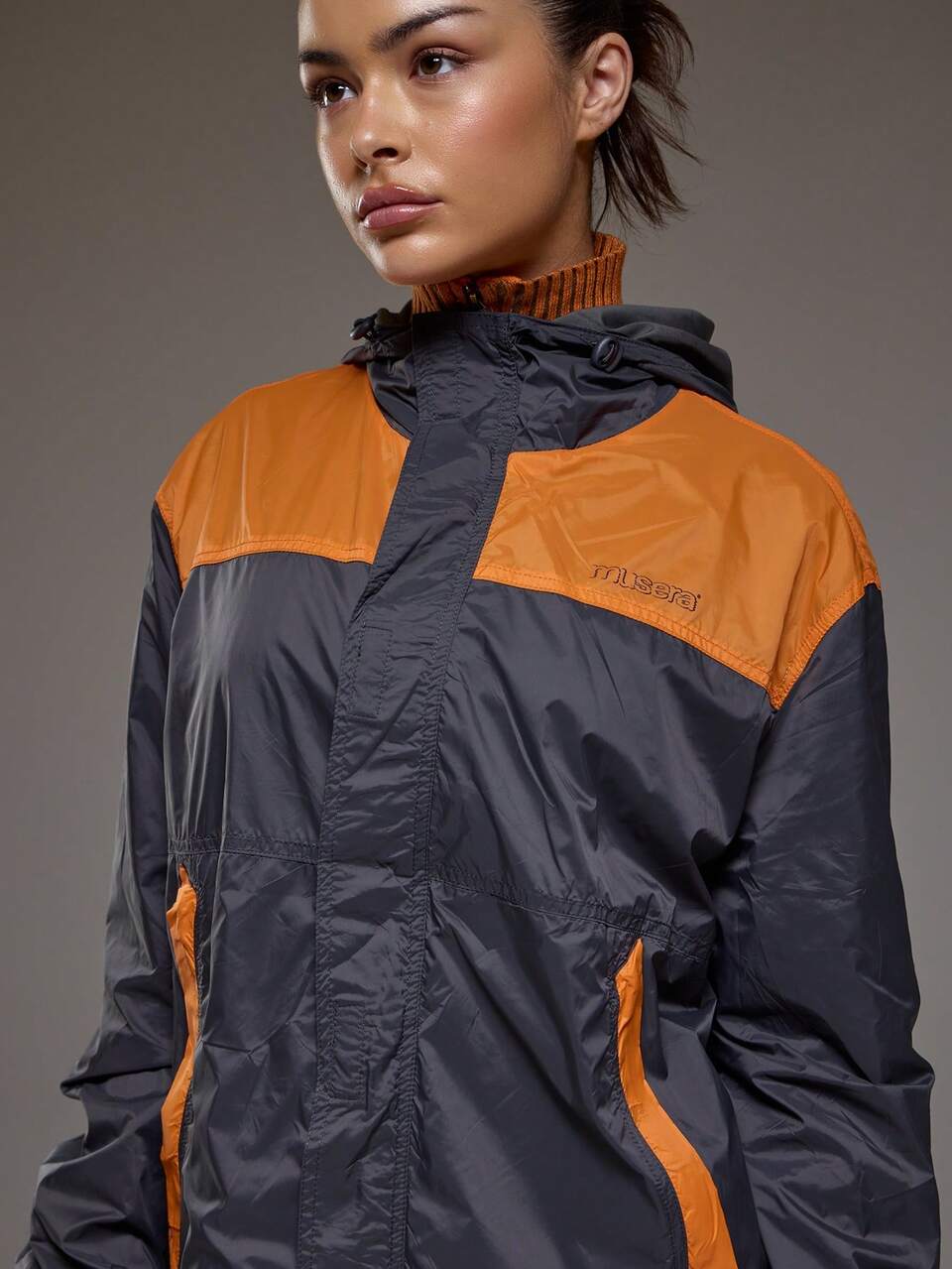 Lightweight Zip Through Panelled Hooded Jacket Winter Coolgirl Cosy Cute Outdoors Explorer Spring Y2k