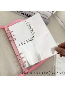 Joivida A5 Binder Double-Buckle Cover, 10pcs Refill Sleeves Bags, DIY Loose Leaf Photo Collect Book, Kpop Organizer Holder,Back To School,School Supplies - Multicolor - View 8