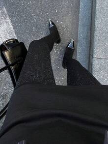 DAZY Sheer Black Pantyhose Leg Slimming Tights - Black - View 5