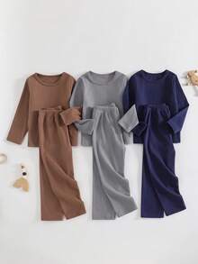 男童保暖内衣套装（6件套），长袖上衣和长裤打底衫，秋冬季