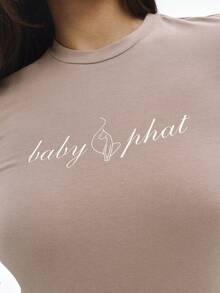 BABYPHAT Tricou pentru bebeluși cu mânecă lungă, guler fals și imprimeu text, pentru purtare zilnică, toamnă-iarnă, în straturi