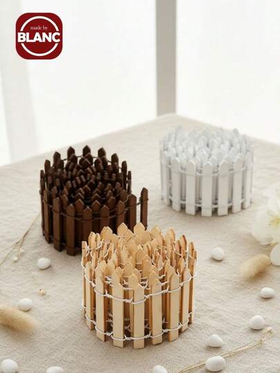 Madebyblanc 1 件迷你木栅栏，微型栅栏适用于童话花园微景观花盆配件装饰品，适用于家庭房间花园 35.4 英寸 * 2 英寸，圣诞礼物