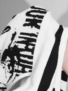 ROMWE Kawaii Women's Cute & Sweet Tie Cuff Decor Off-Shoulder Lantern Sleeve Cropped Sweater - White - View 8