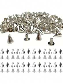30PCS Screwback Cone Spikes Rivets For Clothing Shoes Bags Punk Goth DIY
