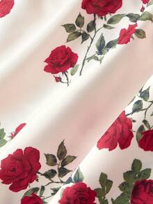 SHEIN MOD 女士优雅印花露肩长裙，适合派对穿着 - 彩色 - 查看 5