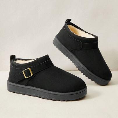 Cuccoo Women's Buckle Design Daily Wear Winter Warm Snow Boots