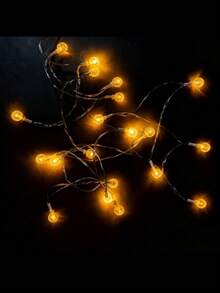 1PC 10/20/40/80 LED Crystal Ball String Lights, Warm White, Battery Operated, For Holiday Party, Romance, Bedroom, Home & Tent Decor