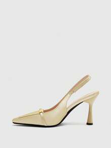 CUCCOO BIZCHIC Women's Fashion Black Patent Leather Slim High Heel Pumps, Suitable For Commuting, Dates, Gatherings, Parties And Other Occasions - Gold - View 10