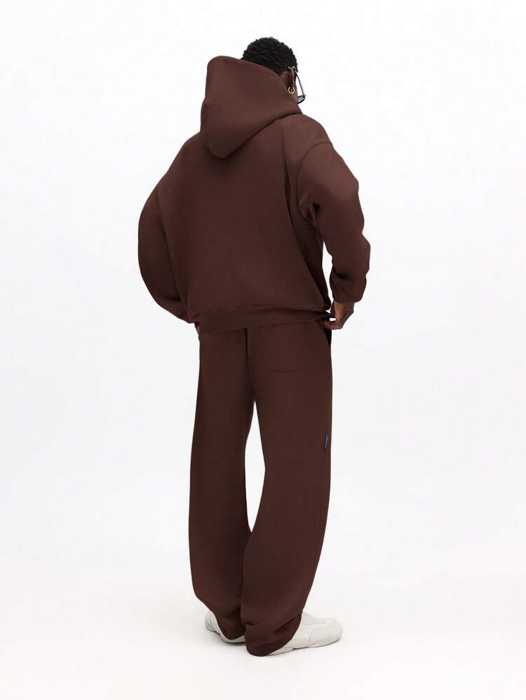 Ensemble sweat à capuche et jogging marron à fermeture éclair