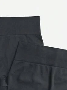 SHEIN Velisys 2pcs Women Plus Size Seamless Gray Sports Shorts