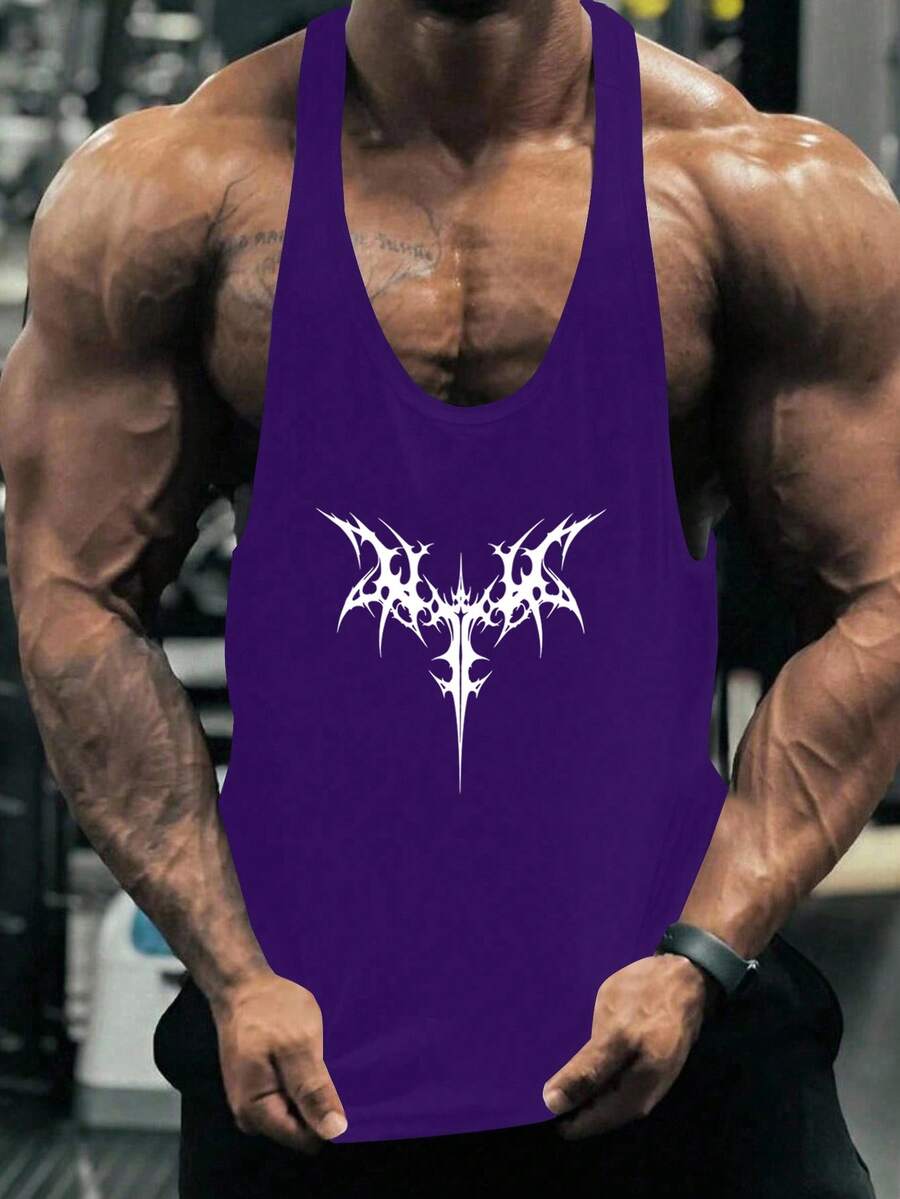 Manfinity Sport PWRUP Ärmelloses U-Ausschnitt Lässig atmungsaktives Sommer vielseitiges Trägershirt - Violett - Übersicht 1