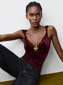 Maija Áo không tay phối ren nhung thanh lịch, gợi cảm dành cho nữ, phù hợp cho đi làm, công sở, công sở thường ngày, dự tiệc, hẹn hò, mùa hè, lễ Thánh Patrick, lễ Phục sinh, áo dự tiệc mùa hè, áo đi biển, kỳ nghỉ hè, mỗi kỳ nghỉ cho nữ, mùa hè cho nữ, áo đi chơi, áo tốt nghiệp, áo thường ngày cho nữ. - Màu Đỏ Sâu - Xem 8