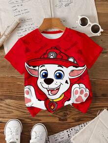 SHEIN | PAW Patrol 男童可爱卡通狗印花短袖T恤3件装 - 彩色 - 查看 5