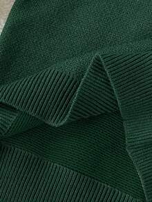 SHEIN Playful Pals 小男孩卡通熊提花针织圆领休闲毛衣 - 軍綠色 - 查看 7