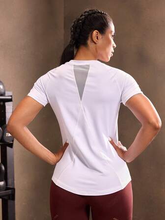 Camiseta deportiva con torsión frontal transpirable, camiseta de compresión para gimnasio para mujeres