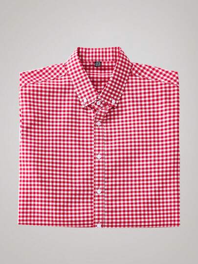 Officeau 1件男士2025新款格子衬衫，休闲宽松百搭格子衬衫，韩版超大格子衬衫，适合春秋季通勤及休闲穿着，春秋季夏季皆可穿着