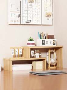 Madebyblanc 1PCScalable Long And Short Desktop Layered Storage Desk With A Simple Multifunctional Small Storage Rack And An Elevated Shelf - Multicolor - View 11