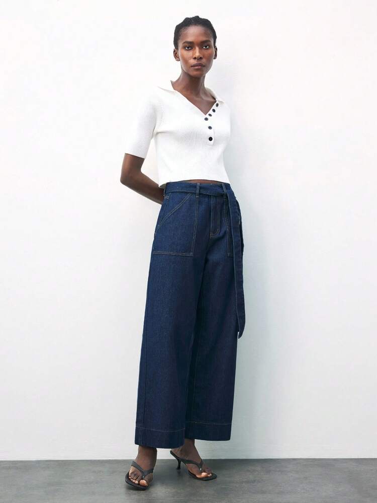 SHEIN Maija レディース カジュアル ルーズフィット ストレートレッグジーンズ