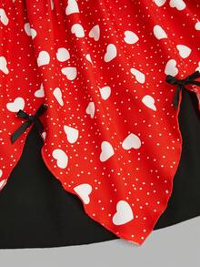 Sweetra Plus Size Women's New Vintage Romantic Bold Avant-Garde Cute Fashion Heart Digital Print Contrast Color Stage Nightclub Party Bar Long Sleeve Dress, Suitable For Valentine's Day, Back To School, Holidays, Thanksgiving, Music Festivals, Daily Outings, Christmas, Spring, Autumn, Summer - Multicolor - View 3