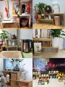 Madebyblanc 1PCScalable Long And Short Desktop Layered Storage Desk With A Simple Multifunctional Small Storage Rack And An Elevated Shelf - Multicolor - View 3