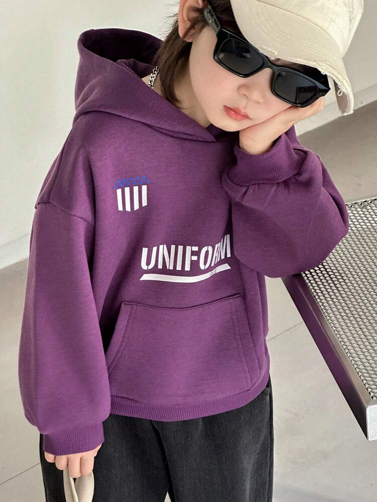 Young Boy Casual Letter Print Sweatshirt, Autumn/Winter