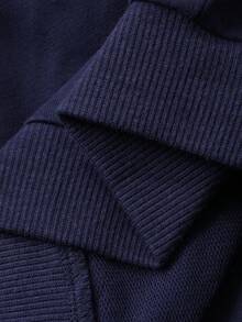 DAZY 男童字母印花圆领插肩袖卫衣和裤子休闲宽松套装 - 藏蓝色 - 查看 7