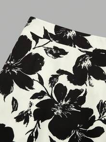 Linhara Quần ống rộng cạp cao in hoa cỡ lớn, kiểu dáng tối giản cho mặc hàng ngày, trang phục mùa xuân Valentine cho nữ, quần áo đơn giản dễ thương cho ngày lễ tình nhân, trang phục lễ hội, quần palazzo thanh lịch cho nữ. - Nhiều màu - Xem 4