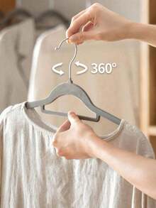 10pcs Luxury Flocked Anti Slip Hanger, Ultra-Thin And Space Saving - Heavy-Duty Rotating Hook Suitable For Clothing, Suits, Tops, Ties, Shirts, Skirts, And Pants Organization , Basics Valentine's Day, Valentines Wedding - Multicolor - View 11