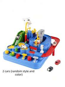 冒险轨道套装，配备惯性动力小车和停车场，互动式亲子游戏，寓教于乐，圣诞节礼物佳选，儿童节日礼物创意，家庭游戏之夜必备