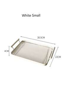 Bandeja acrílica con asas, de forma rectangular, adecuada para fiestas, cocina, mesa de café, cocina, plato de cena, comedor y bar, cubiertos. - Multicolor - Ver 20