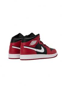 Air Jordan 1 Mid Men's Sneaker Black Gym Red White DQ8426 - Black/Gym Red/White - View 4