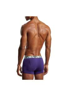 3 Pack Men's Boxers - Purple and Mint Green and Black - View 3