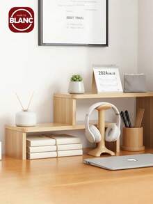 Madebyblanc 1PCScalable Long And Short Desktop Layered Storage Desk With A Simple Multifunctional Small Storage Rack And An Elevated Shelf - Multicolor - View 2