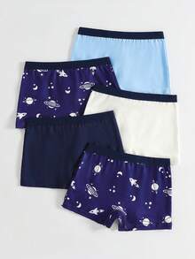 5条装 男童纯棉舒适电子游戏印花三角裤