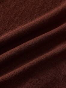 Officeau Áo len dài tay dáng rộng, màu trơn, thiết kế tối giản, phong cách đường phố, thích hợp cho mùa xuân, thu, đông, phong cách cổ điển. - màu nâu - Xem 6