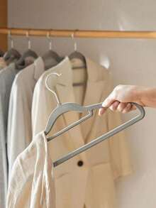 10pcs Luxury Flocked Anti Slip Hanger, Ultra-Thin And Space Saving - Heavy-Duty Rotating Hook Suitable For Clothing, Suits, Tops, Ties, Shirts, Skirts, And Pants Organization , Basics Valentine's Day, Valentines Wedding - Multicolor - View 12