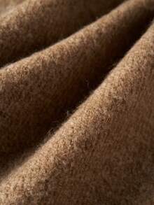 Airaco 女士休闲撞色滚边针织毛衣和半裙两件套，秋冬款 - 棕色 - 查看 5