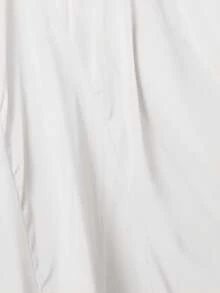 SHEIN Unity 惊艳的紫红色翻领单排扣收腰喇叭长袖衬衫裙，女士款 - 白色 - 查看 6