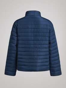 Officeau 男士立领棉质羽绒服一件，轻便保暖，适合秋冬季节穿着，复古风格。 - 藍色 - 查看 2