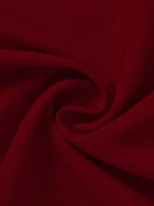 SHEIN Clasi Plus Size Elegant Solid Color Backless Halter Dress, Summer - Burgundy - View 4