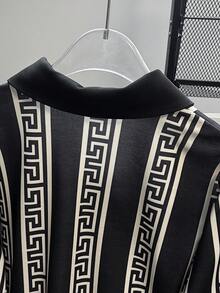 GlowEve Áo khoác cardigan cổ len thanh lịch thời trang có nút kim loại và áo thun dài tay in họa tiết dành cho nữ - màu đen - Xem 4