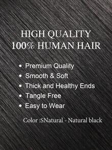 16英寸真人发片，蕾丝底座，5.5*6英寸大尺寸透明蕾丝底座，女士假发，隐形自由分缝假发片，接发 - SNatural - 查看 2