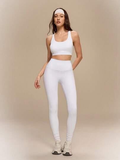 SHEIN Solid Color Camisole & Leggings Yoga Outfit