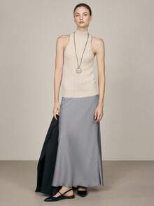 BizChic 2026春夏新款灰色鱼尾半身裙，优雅都市通勤日常百搭浪漫90年代复古风，适合圣诞节、新年、情人节、派对、海滩、毕业典礼、时尚、嘉年华、假日、婚礼宾客、休闲、浪漫等场合。 - 灰色 - 查看 9