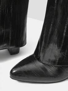 Mnmlis Bốt cao gót mũi nhọn bằng da thời trang dành cho nữ SHARK BOOTS - màu đen - Xem 4