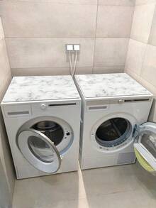 1 pieza/2 piezas Cubierta antipolvo para lavadora con estampado de mármol, Alfombrilla absorbente para encimera, Alfombrilla absorbente y de secado rápido para refrigerador, Cubierta antipolvo para horno microondas, Cubierta moderna para lavadora y secadora, Para cuarto de lavado y cocina, para escuela, oficina, hogar, viaje, bolsa, organizador, almacenamiento - Multicolor - Ver 4