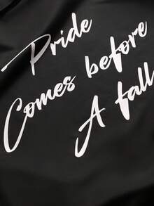 STYNVO Men's Letter Print Loose Casual Black Short Sleeve T-Shirt - Black - View 3