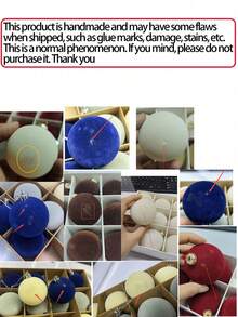 12 个天鹅绒装饰球、植绒树球装饰、防摔塑料灯泡装饰球适合庆祝节日、生日派对、派对、家居装饰、摄影道具。 - 彩色 - 查看 5