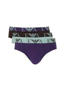 3 Pack Men's Boxers - Purple and Mint Green and Black - View 1